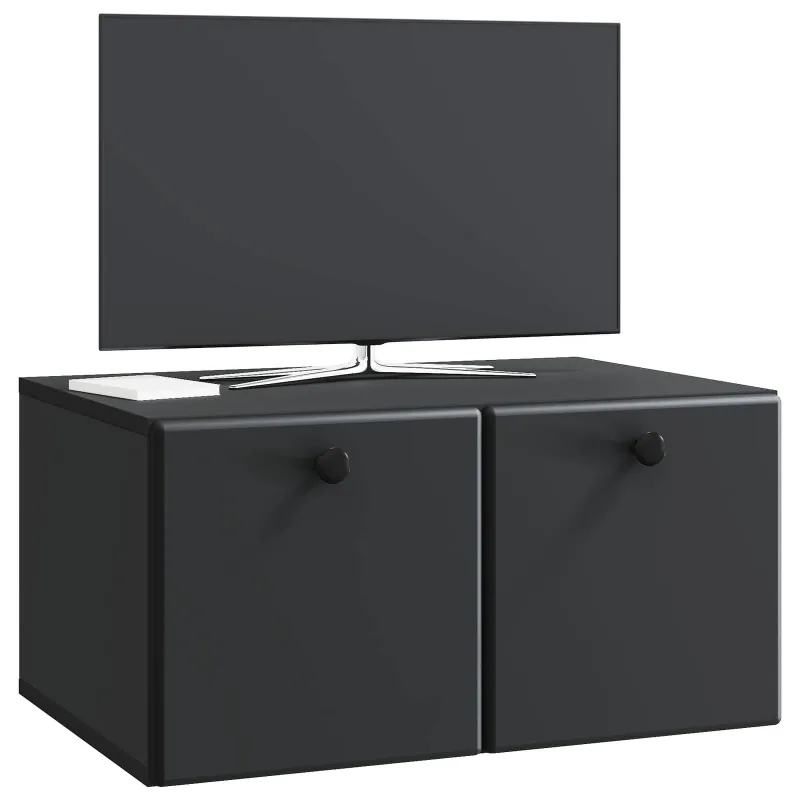 Sieninė TV spintelė 59,5 x 41 x 30 cm Juoda Apdirbta mediena