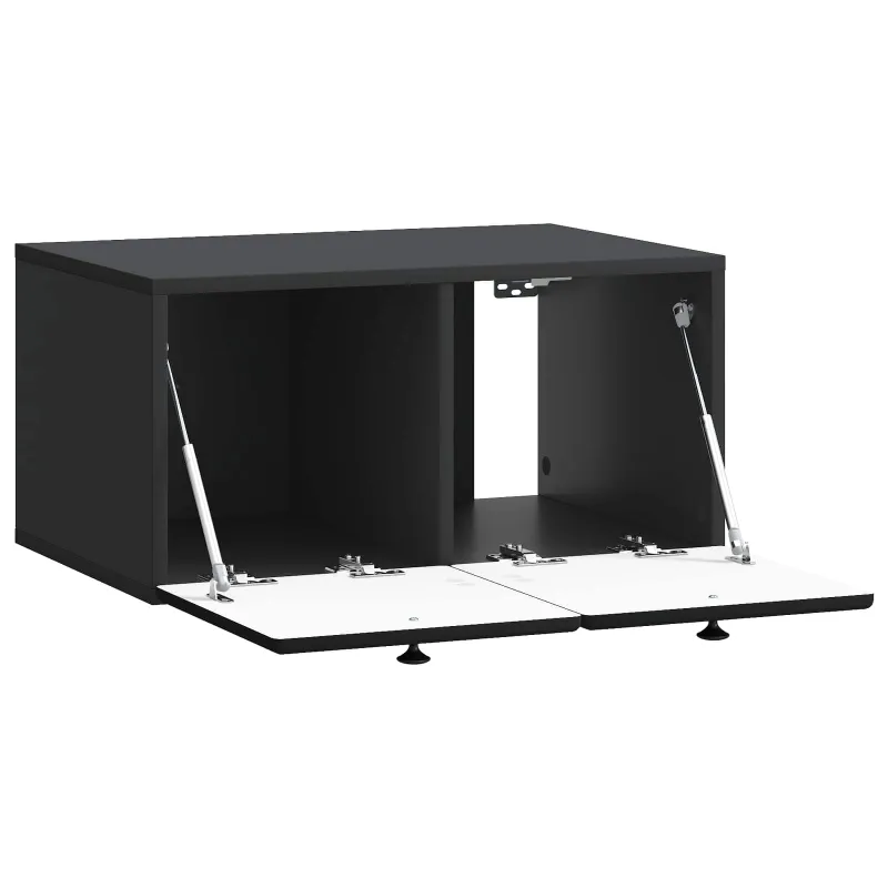 Sieninė TV spintelė 59,5 x 41 x 30 cm Juoda Apdirbta mediena