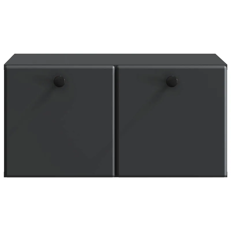 Sieninė TV spintelė 59,5 x 41 x 30 cm Juoda Apdirbta mediena