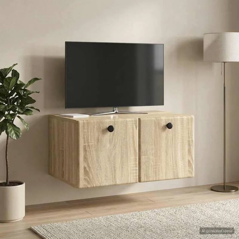 Sieninė TV spintelė 59,5 x 41 x 30 cm Sonoma ąžuolas