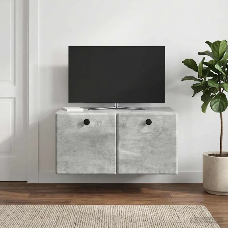 Sieninė TV spintelė 59,5 x 41 x 30 cm Betono pilka