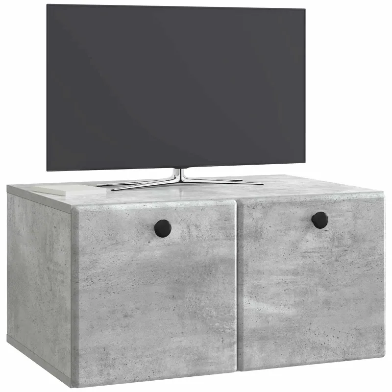 Sieninė TV spintelė 59,5 x 41 x 30 cm Betono pilka