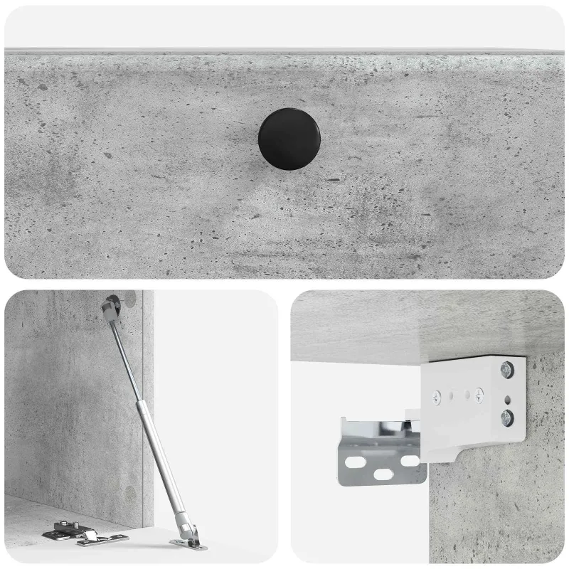 Sieninė TV spintelė 59,5 x 41 x 30 cm Betono pilka