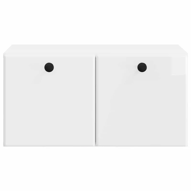 Sieninė TV spintelė 59,5 x 41 x 30 cm Itin blizgi balta