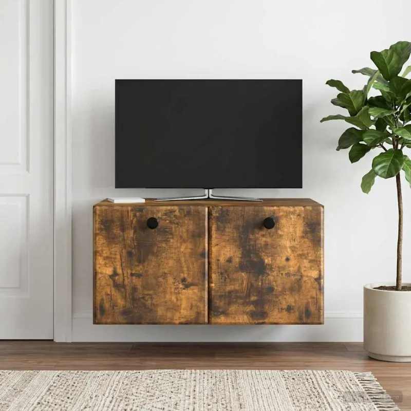 Sieninė TV spintelė 59,5 x 41 x 30 cm Dūminio ąžuolo