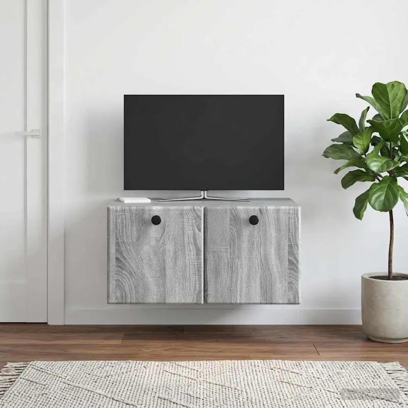 Sieninė TV spintelė 59,5 x 41 x 30 cm Pilka Sonoma