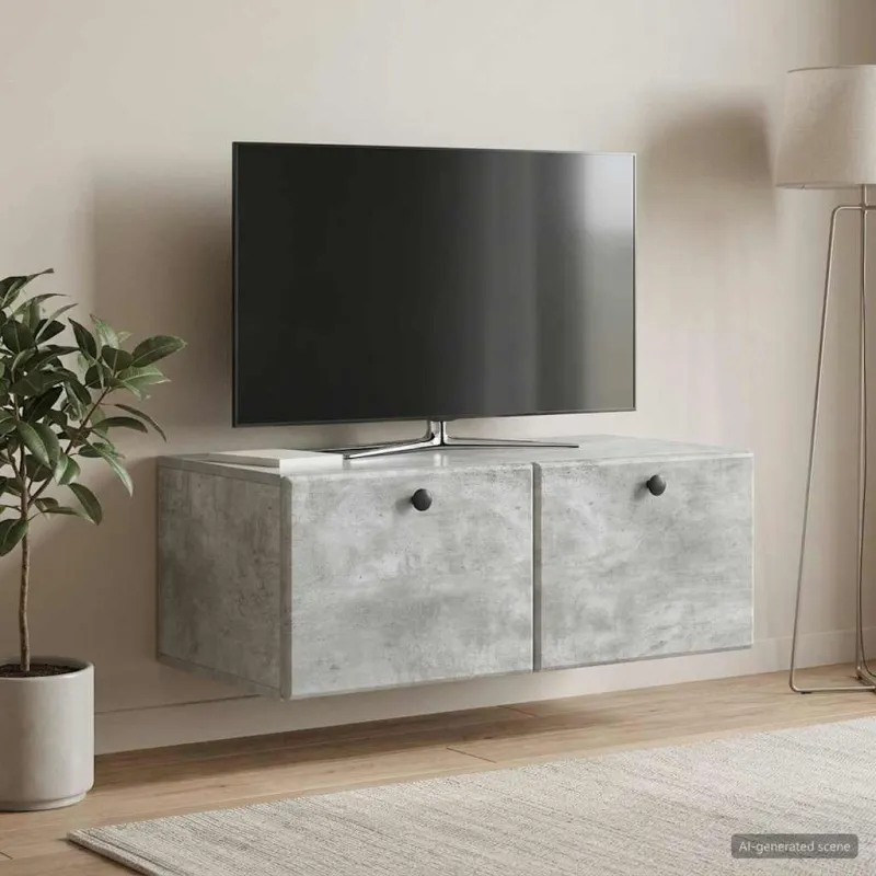 Sieninė TV spintelė 78,5 x 41 x 30 cm Betono pilka