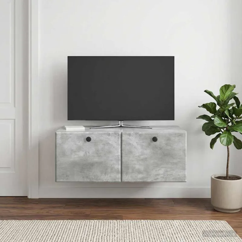Sieninė TV spintelė 78,5 x 41 x 30 cm Betono pilka