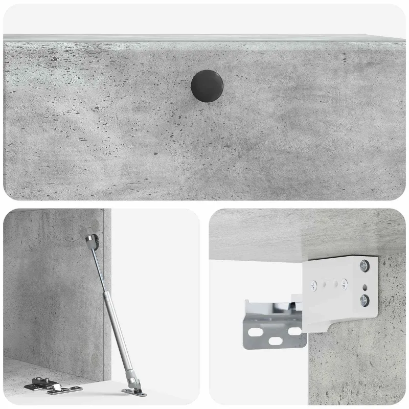 Sieninė TV spintelė 78,5 x 41 x 30 cm Betono pilka