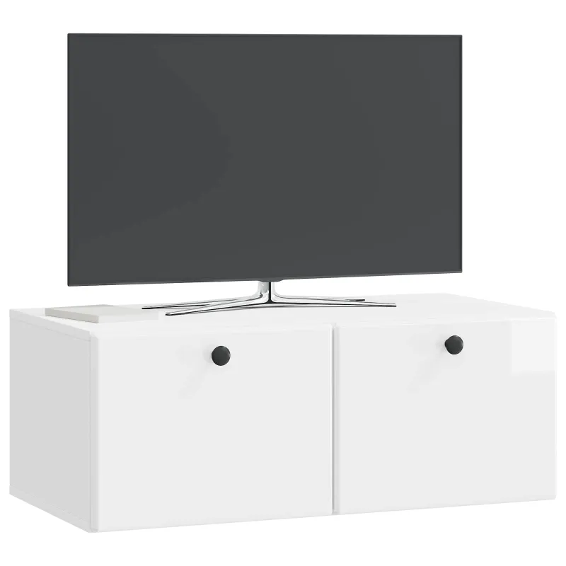 Sieninė TV spintelė 78,5 x 41 x 30 cm Itin blizgi balta