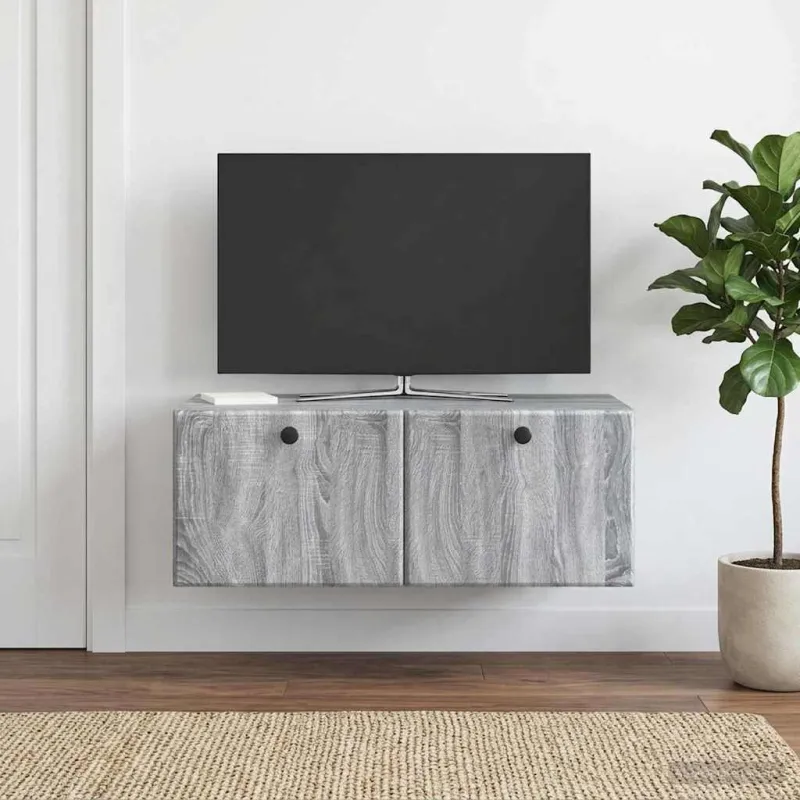 Sieninė TV spintelė 78,5 x 41 x 30 cm Pilka Sonoma