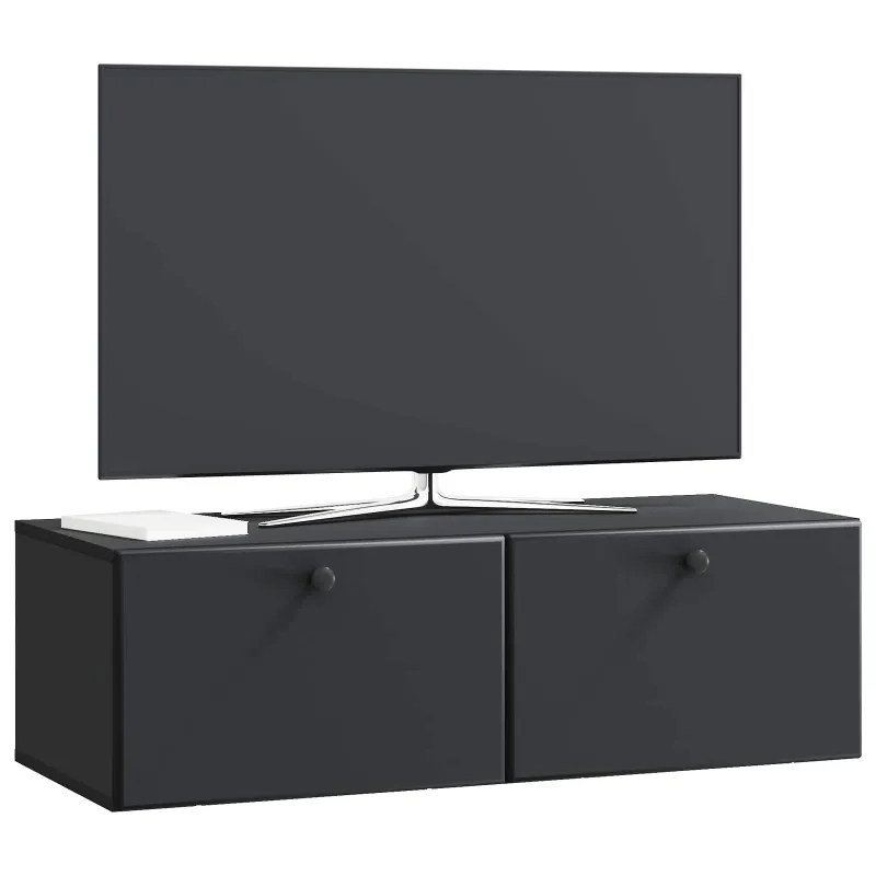 Sieninė TV spintelė 98 x 41 x 30 cm Juoda Apdirbta mediena