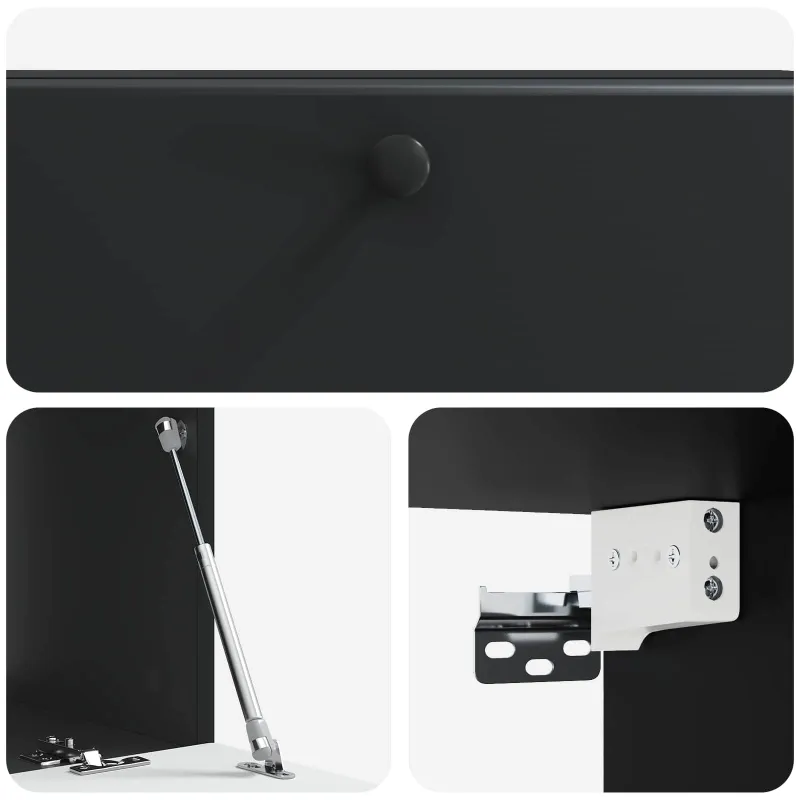 Sieninė TV spintelė 98 x 41 x 30 cm Juoda Apdirbta mediena