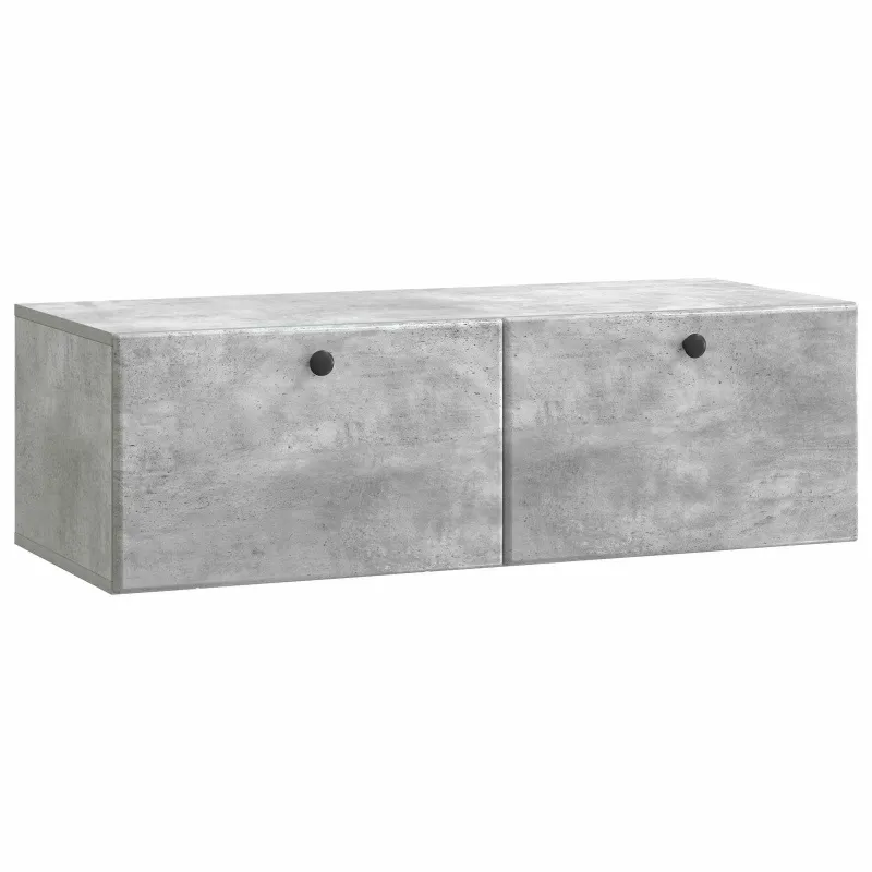 Sieninė TV spintelė 98 x 41 x 30 cm Betono pilka