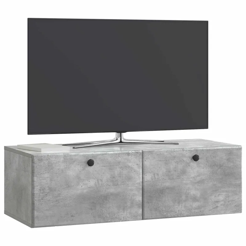 Sieninė TV spintelė 98 x 41 x 30 cm Betono pilka