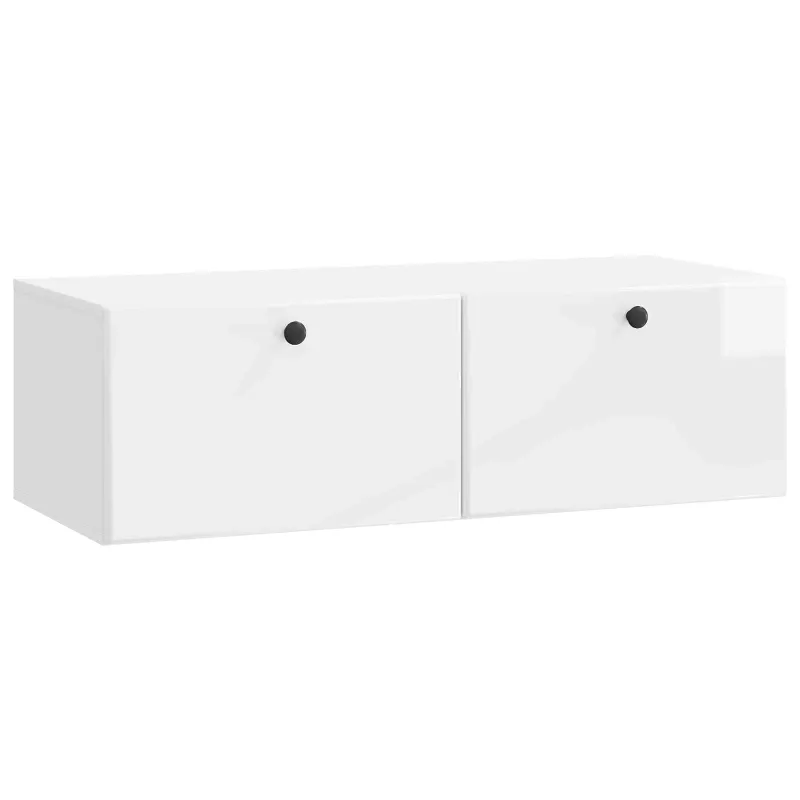 Sieninė TV spintelė 98 x 41 x 30 cm Itin blizgi balta