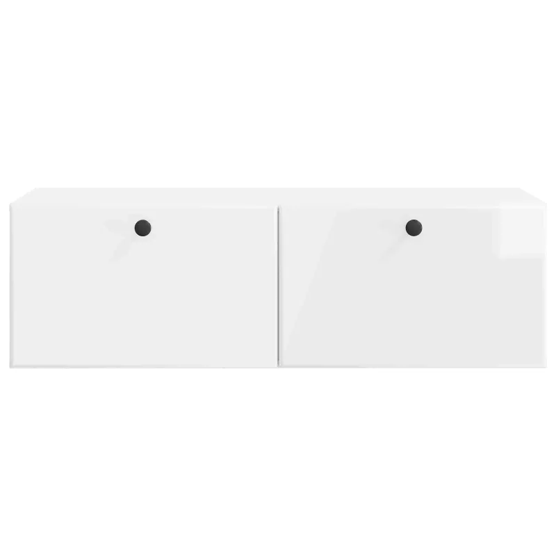 Sieninė TV spintelė 98 x 41 x 30 cm Itin blizgi balta