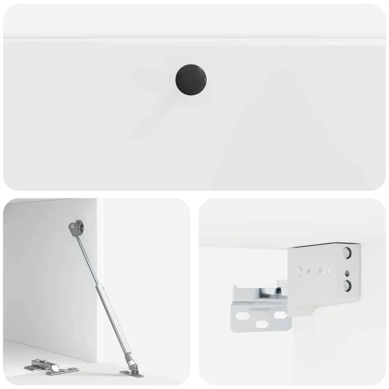 Sieninė TV spintelė 98 x 41 x 30 cm Itin blizgi balta
