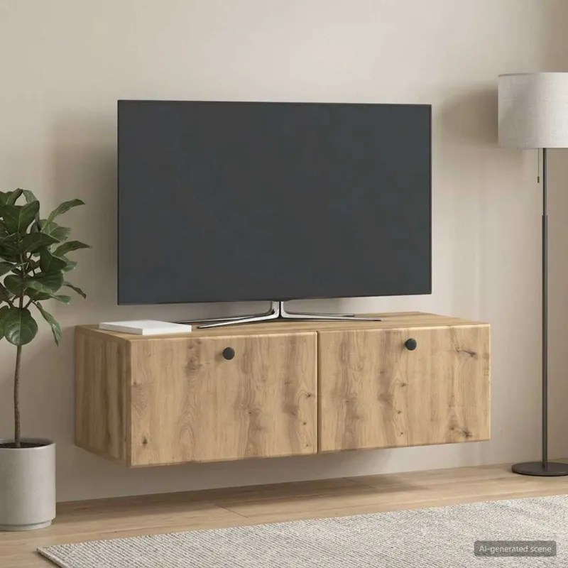 Sieninė TV spintelė 98 x 41 x 30 cm Artisano ąžuolo
