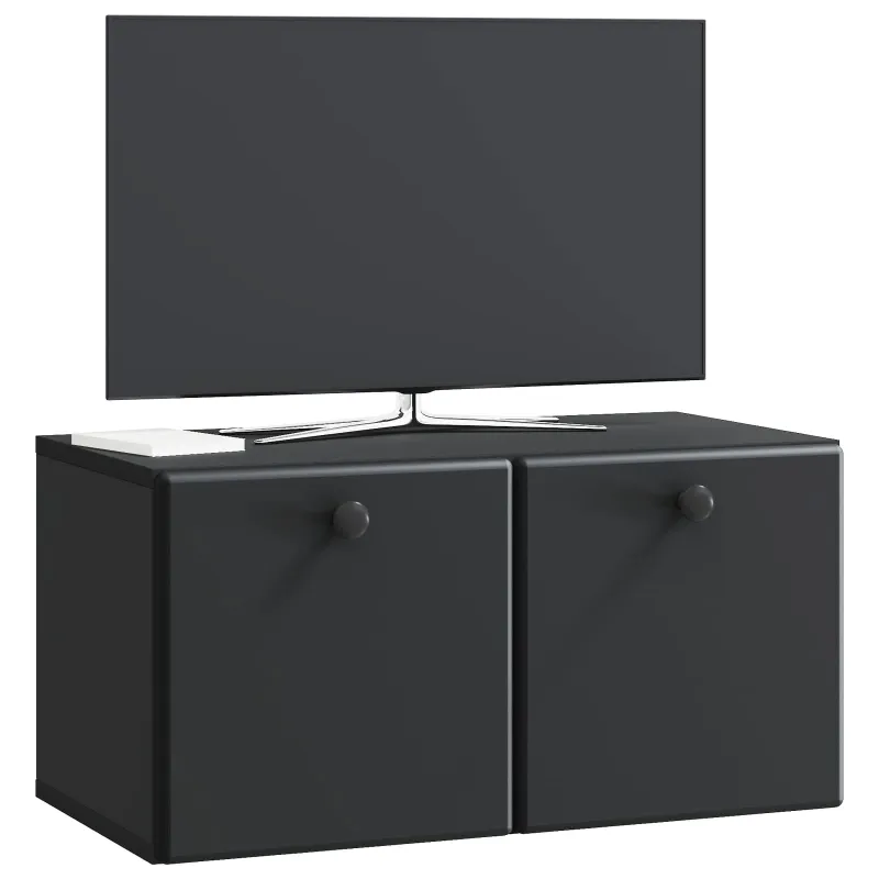 Sieninė TV spintelė 59,5 x 31 x 30 cm Juoda Apdirbta mediena