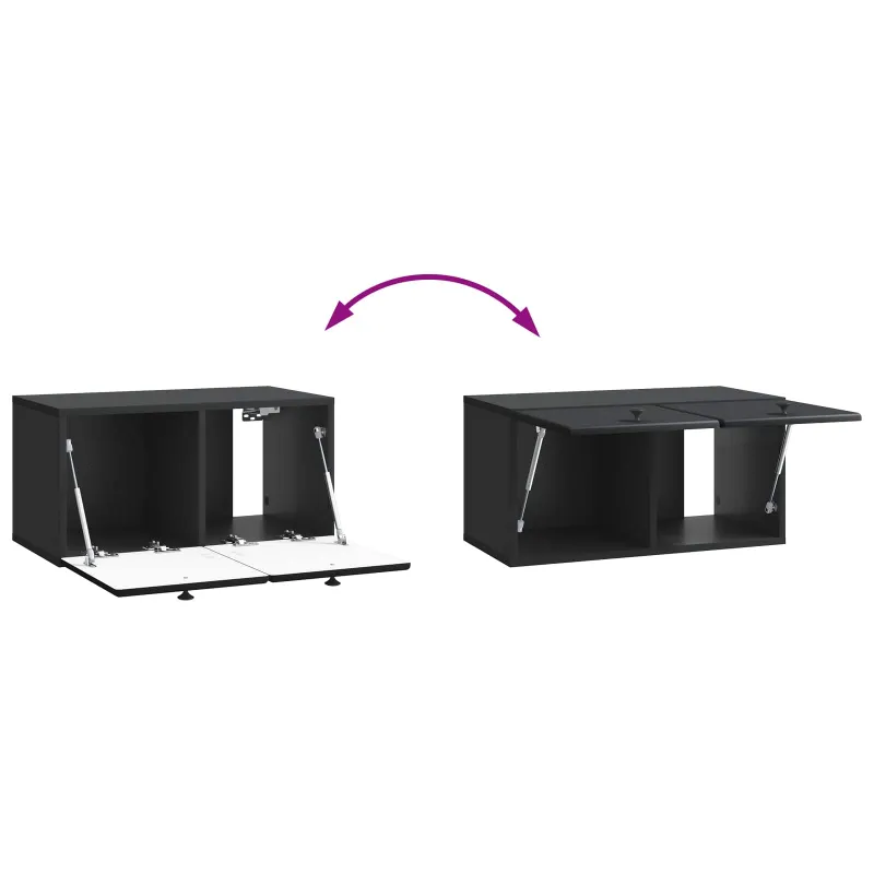 Sieninė TV spintelė 59,5 x 31 x 30 cm Juoda Apdirbta mediena