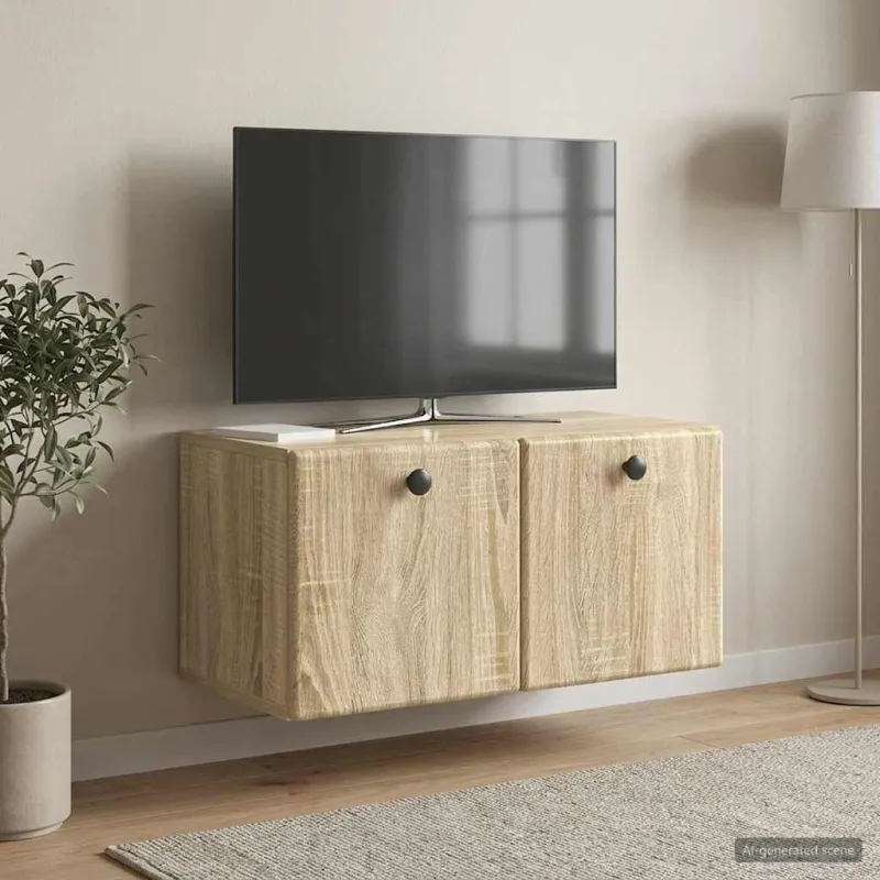 Sieninė TV spintelė 59,5 x 31 x 30 cm Sonoma ąžuolas