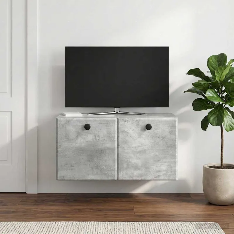 Sieninė TV spintelė 59,5 x 31 x 30 cm Betono pilka