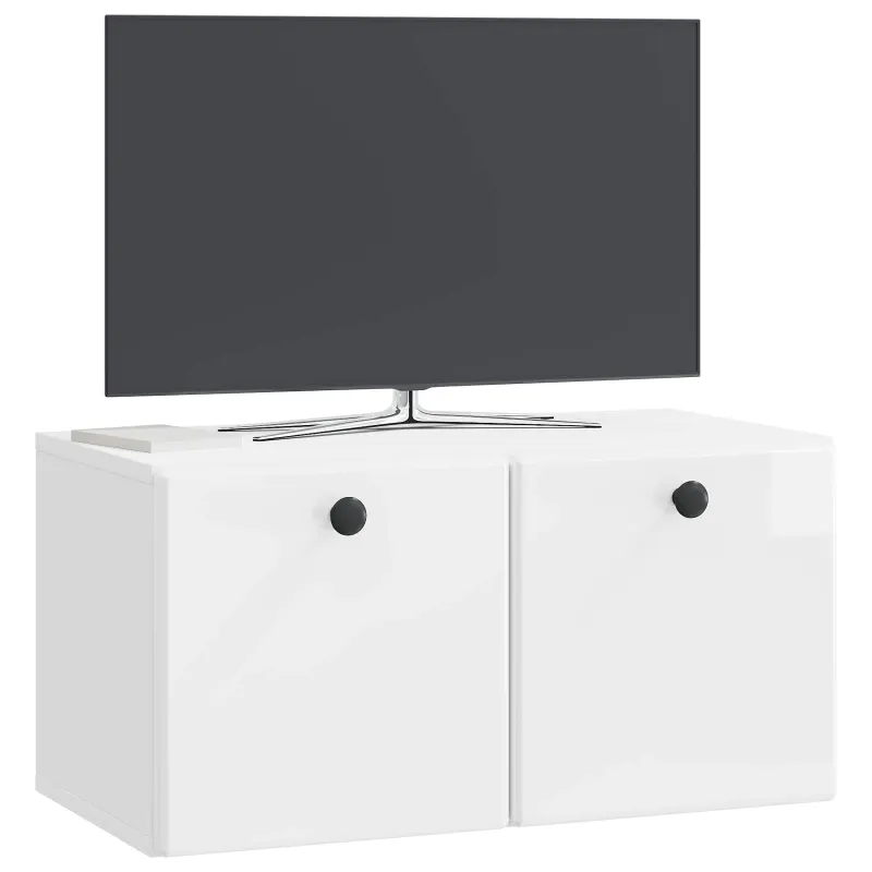 Sieninė TV spintelė 59,5 x 31 x 30 cm Itin blizgi balta