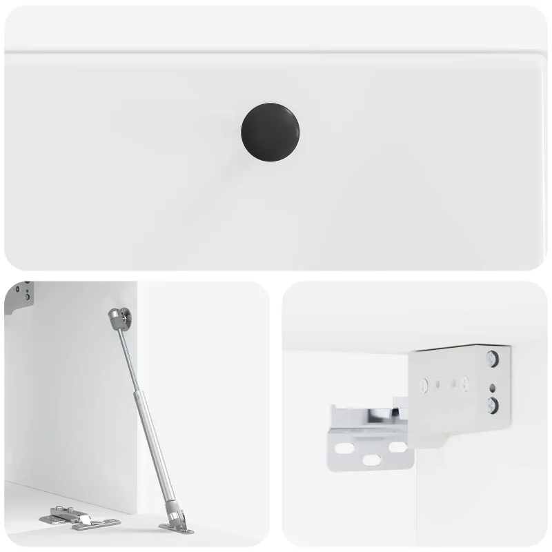 Sieninė TV spintelė 59,5 x 31 x 30 cm Itin blizgi balta