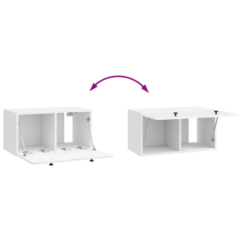 Sieninė TV spintelė 59,5 x 31 x 30 cm Itin blizgi balta