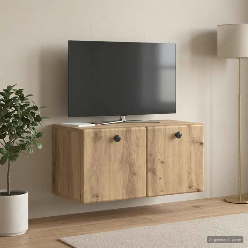 Sieninė TV spintelė 59,5 x 31 x 30 cm Artisano ąžuolo