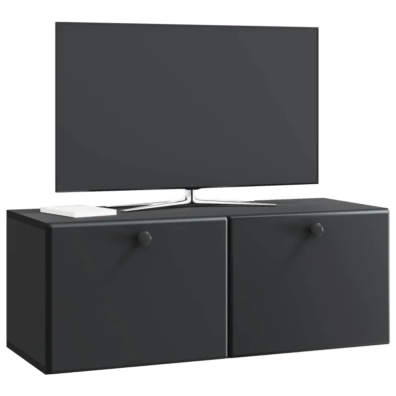 Sieninė TV spintelė 78,5 x 31 x 30 cm Juoda Apdirbta mediena