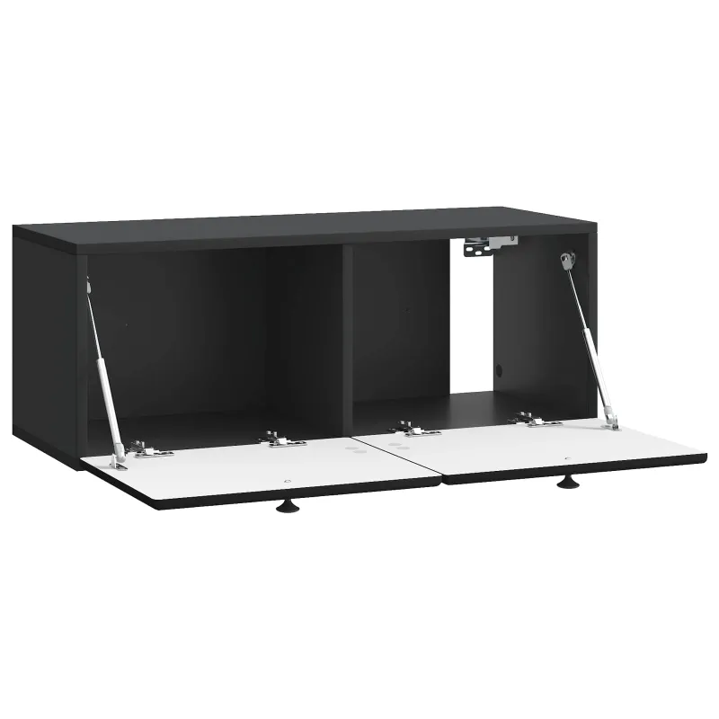 Sieninė TV spintelė 78,5 x 31 x 30 cm Juoda Apdirbta mediena