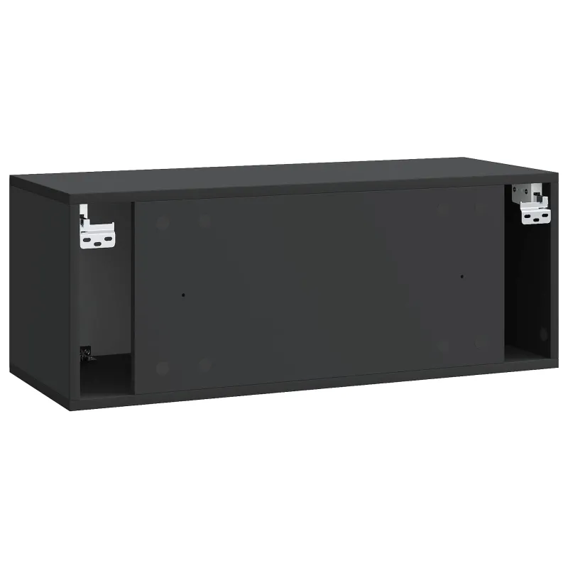 Sieninė TV spintelė 78,5 x 31 x 30 cm Juoda Apdirbta mediena