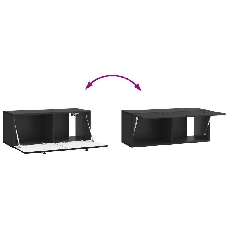 Sieninė TV spintelė 78,5 x 31 x 30 cm Juoda Apdirbta mediena