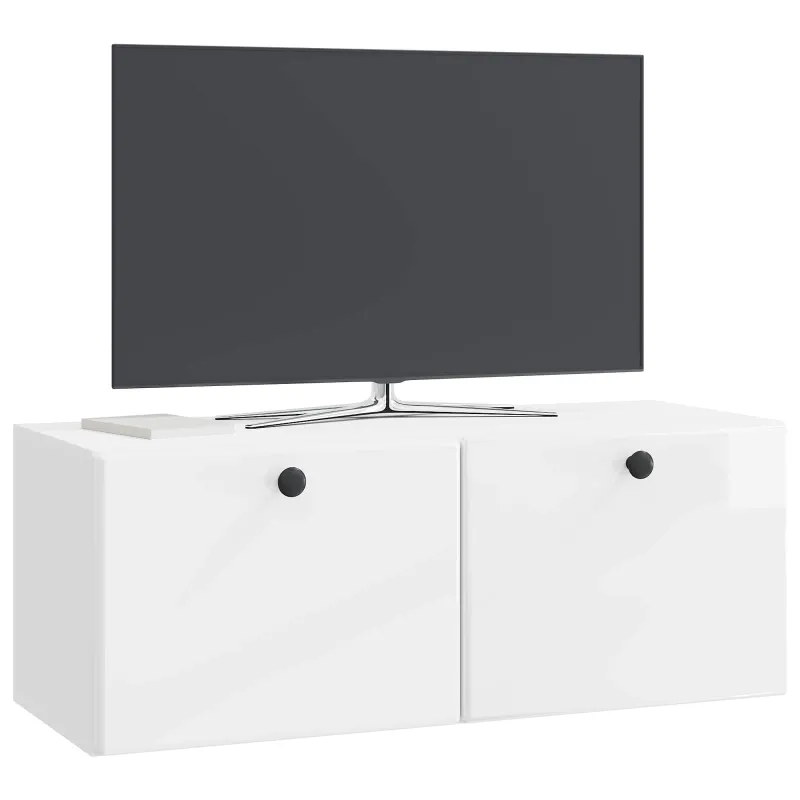 Sieninė TV spintelė 78,5 x 31 x 30 cm Itin blizgi balta