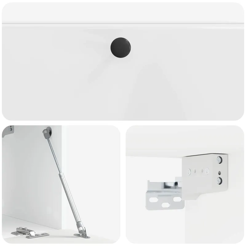 Sieninė TV spintelė 78,5 x 31 x 30 cm Itin blizgi balta