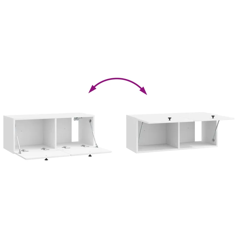 Sieninė TV spintelė 78,5 x 31 x 30 cm Itin blizgi balta