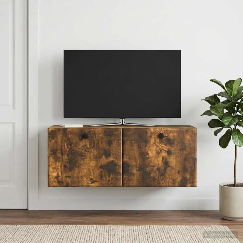 Sieninė TV spintelė 78,5 x 31 x 30 cm Dūminio ąžuolo