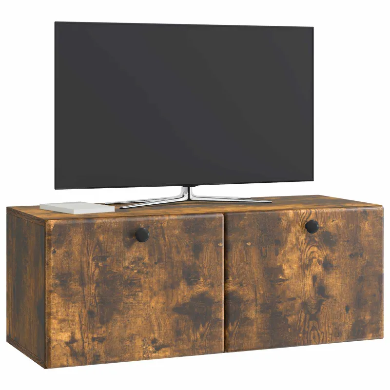 Sieninė TV spintelė 78,5 x 31 x 30 cm Dūminio ąžuolo