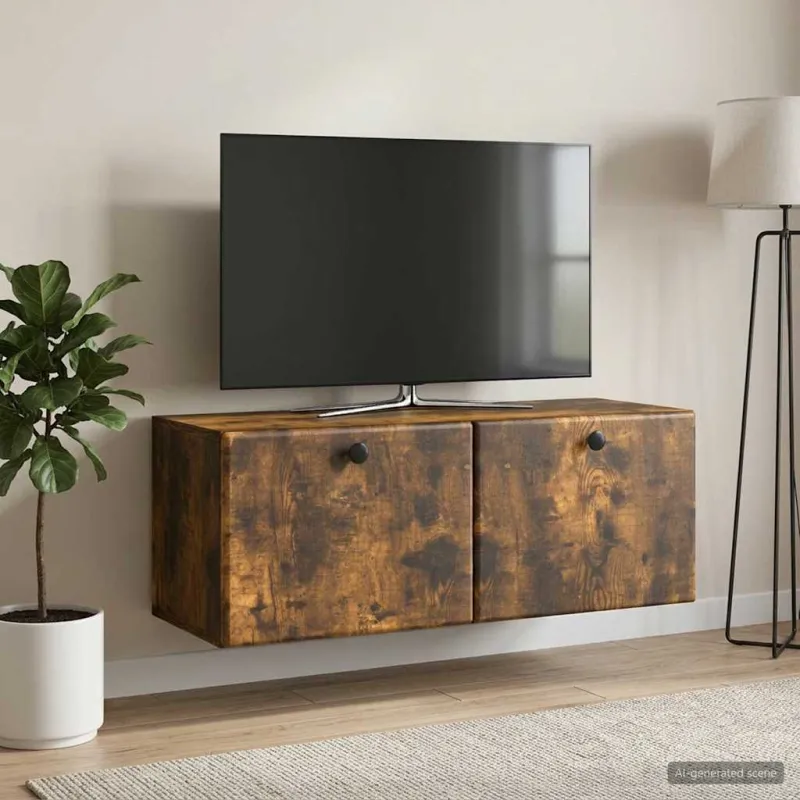 Sieninė TV spintelė 78,5 x 31 x 30 cm Dūminio ąžuolo