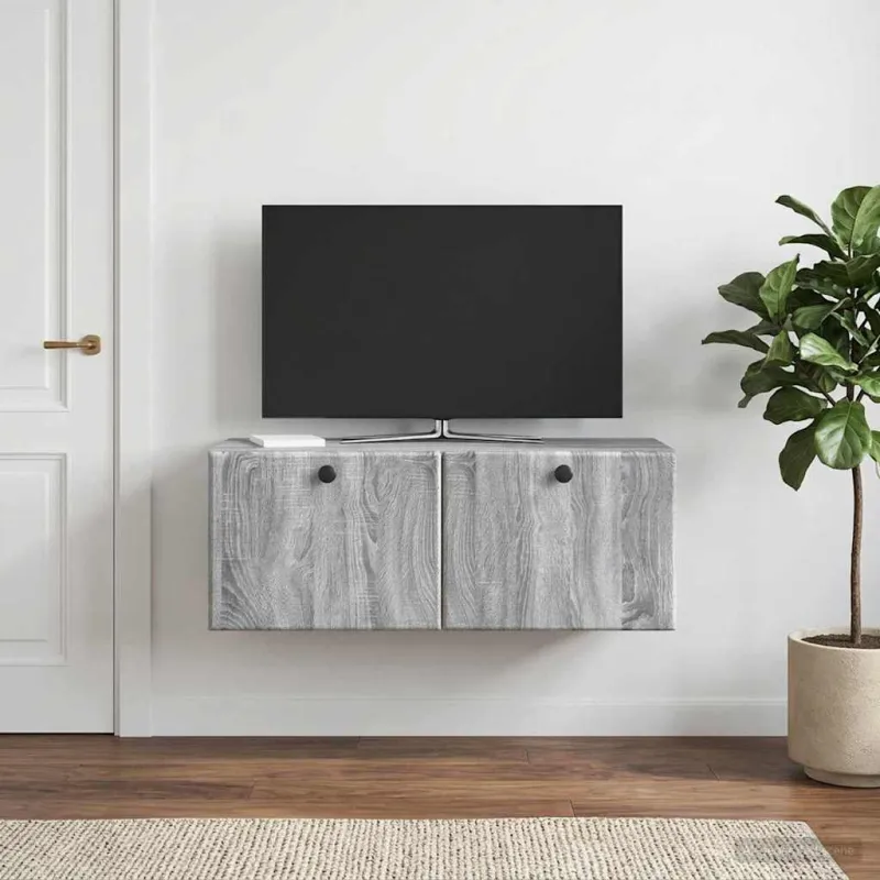 Sieninė TV spintelė 78,5 x 31 x 30 cm Pilka Sonoma