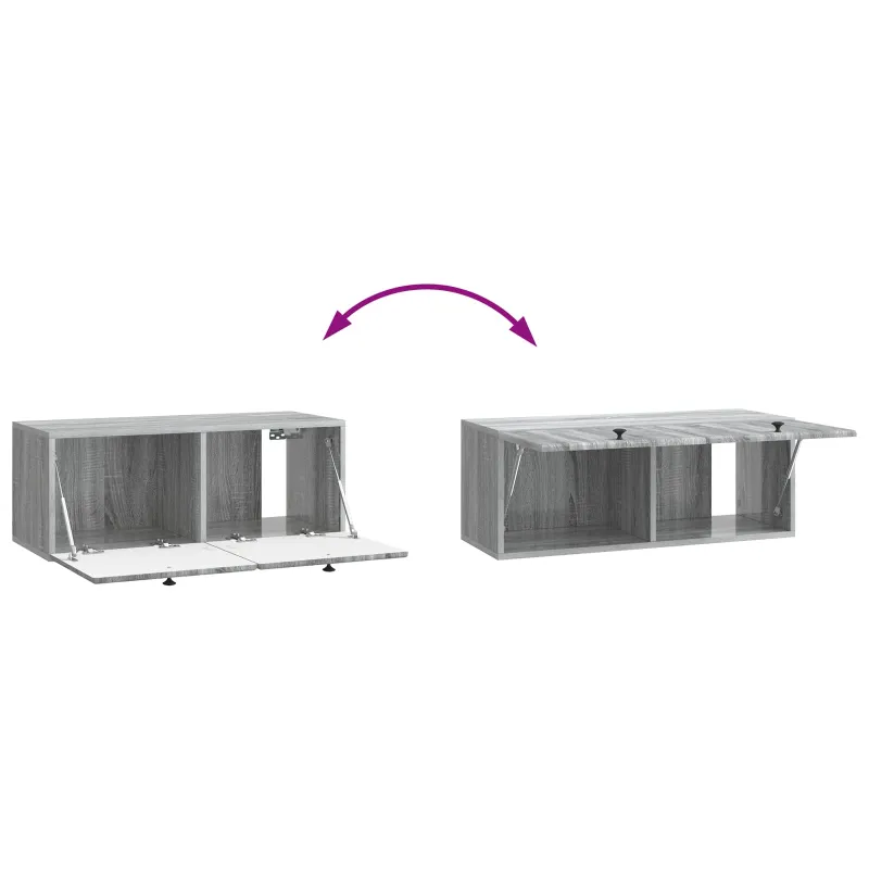 Sieninė TV spintelė 78,5 x 31 x 30 cm Pilka Sonoma