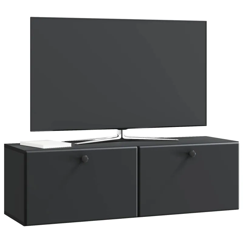 Sieninė TV spintelė 98 x 31 x 30 cm Juoda Apdirbta mediena