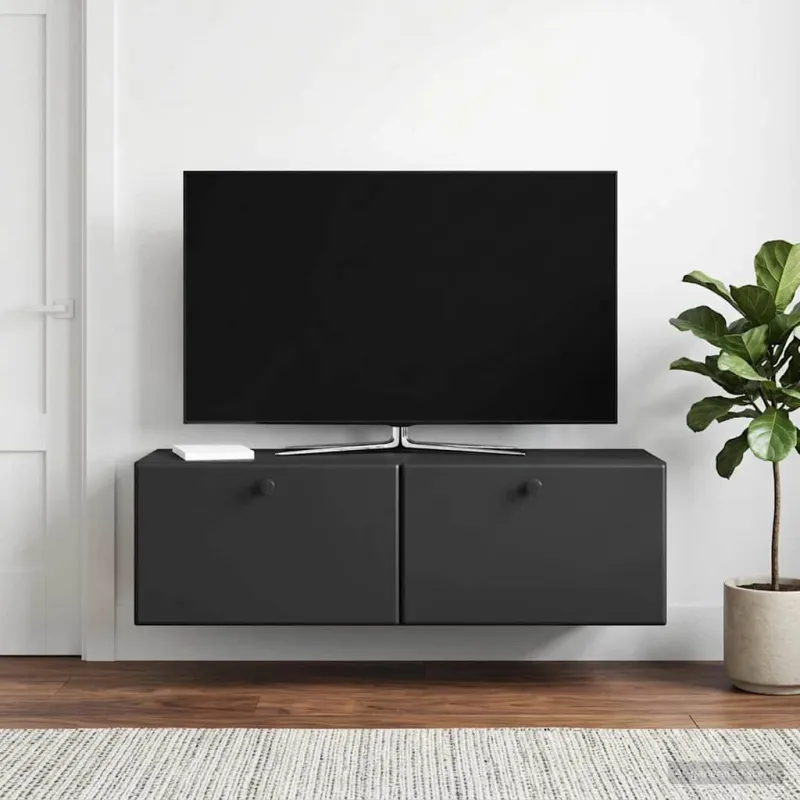 Sieninė TV spintelė 98 x 31 x 30 cm Juoda Apdirbta mediena