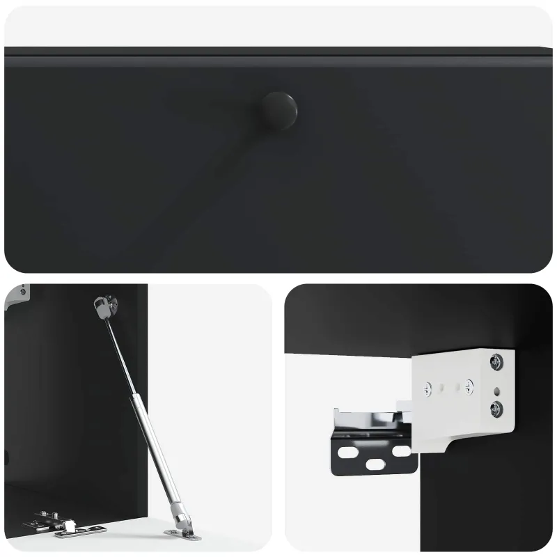 Sieninė TV spintelė 98 x 31 x 30 cm Juoda Apdirbta mediena