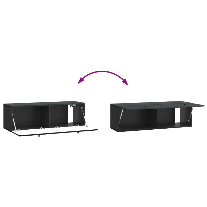 Sieninė TV spintelė 98 x 31 x 30 cm Juoda Apdirbta mediena