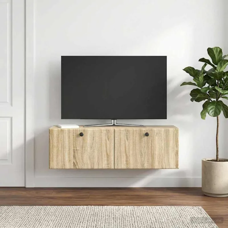 Sieninė TV spintelė 98 x 31 x 30 cm Sonoma ąžuolas