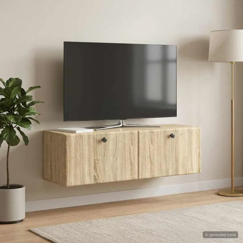 Sieninė TV spintelė 98 x 31 x 30 cm Sonoma ąžuolas