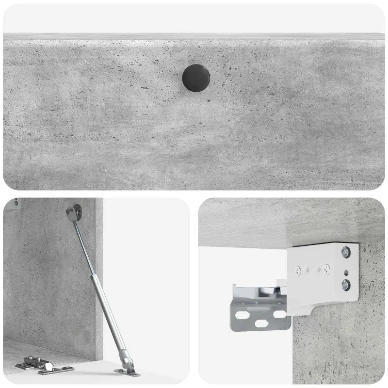Sieninė TV spintelė 98 x 31 x 30 cm Betono pilka